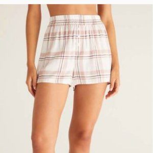 Z SUPPLY co-ed plaid boxer in white multi M NWT
